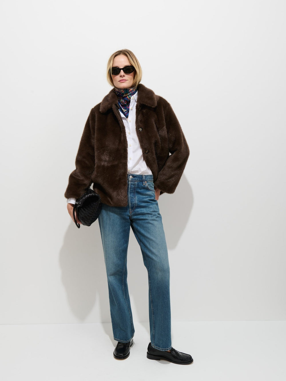 Alex Mill - Duane St Faux Fur Jacket in Dark Brown - Kalifornia Jean Bar