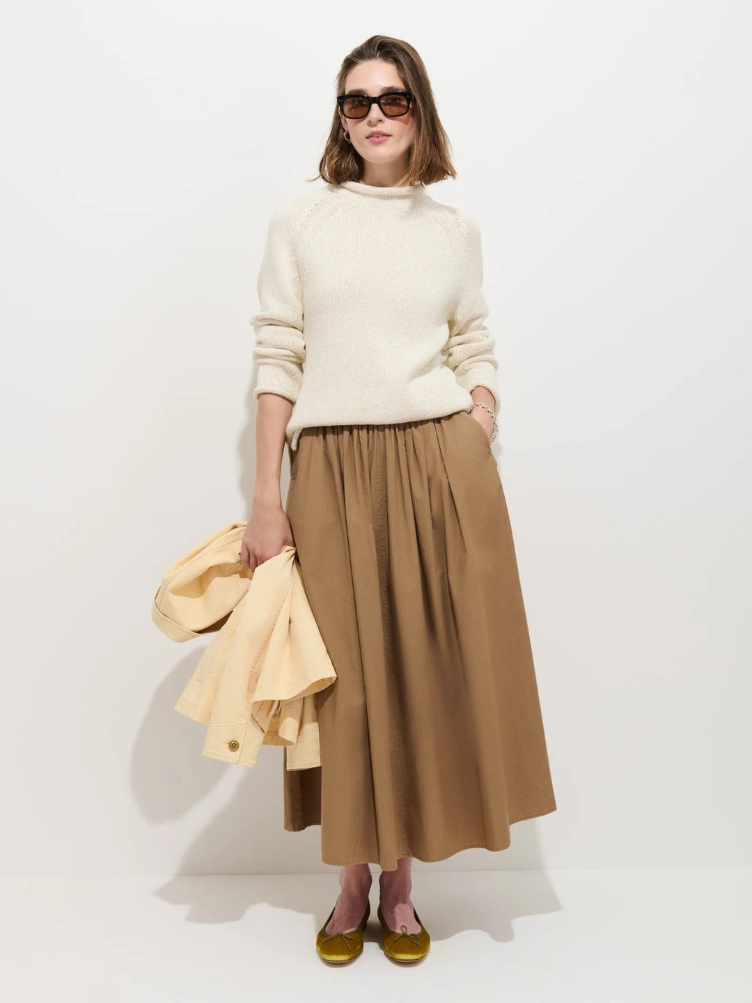 Alex Mill - Eastport Rollneck Sweater in Marled Ivory - Kalifornia Jean Bar