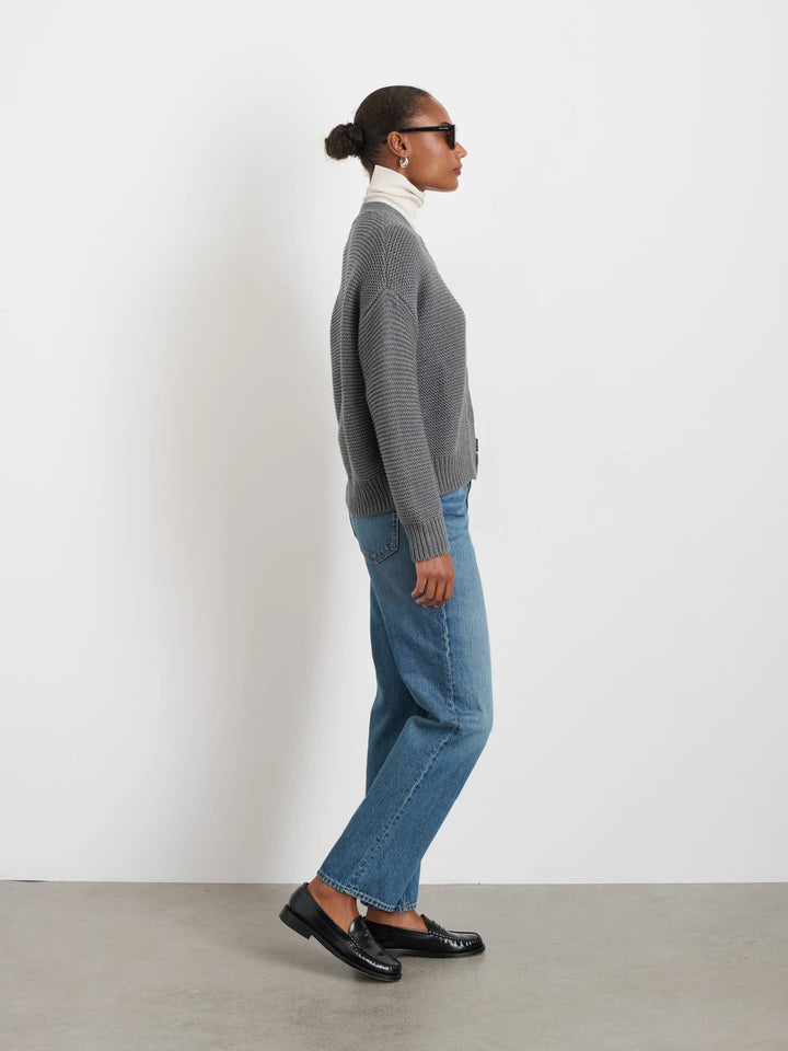 Alex Mill - Heather Grey Nico Cardigan in Heathered Cotton - Kalifornia Jean Bar