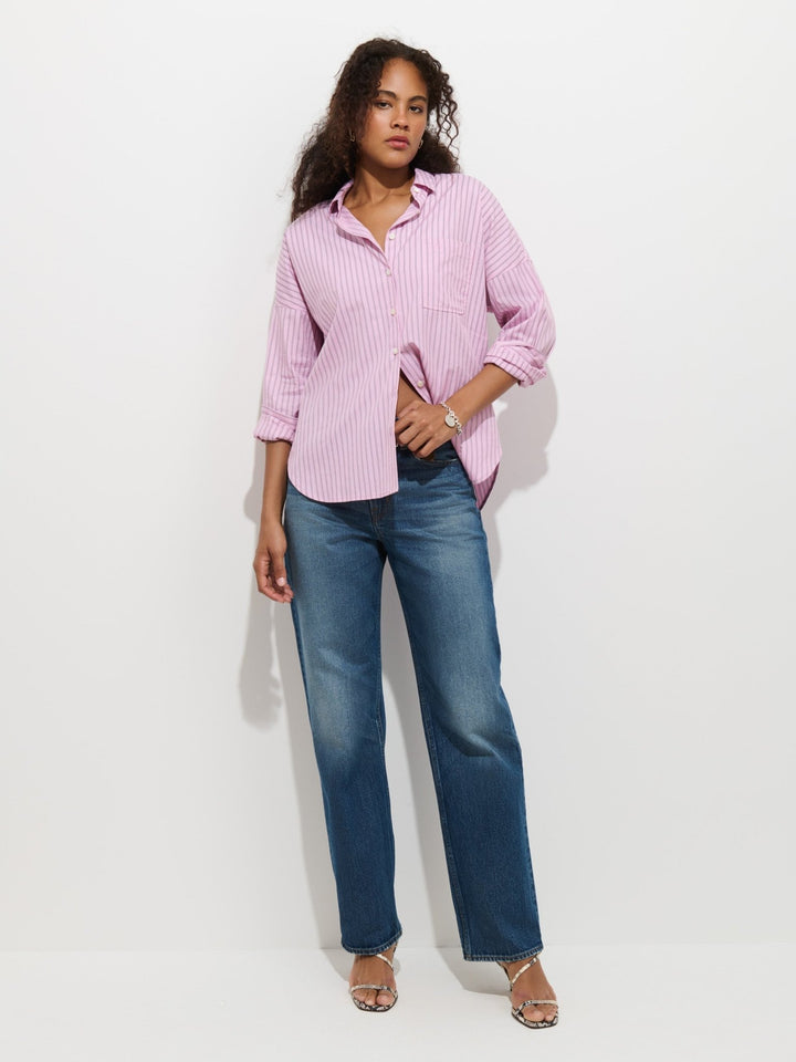 Alex Mill - Jo Pink Striped Shirt Cotton Poplin - Kalifornia Jean Bar