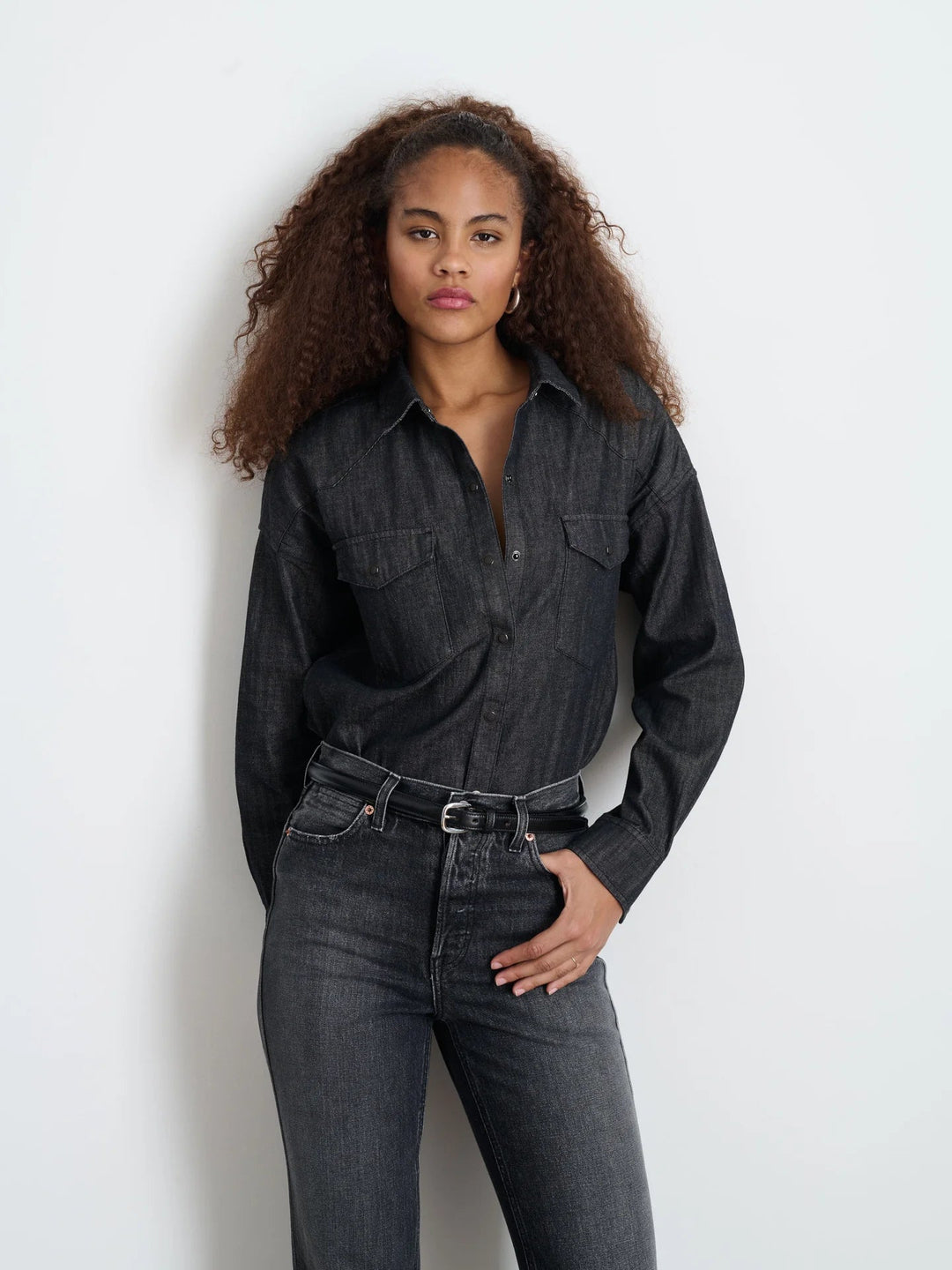Alex Mill - Washed Black Denim Santa Fe Shirt - Kalifornia Jean Bar