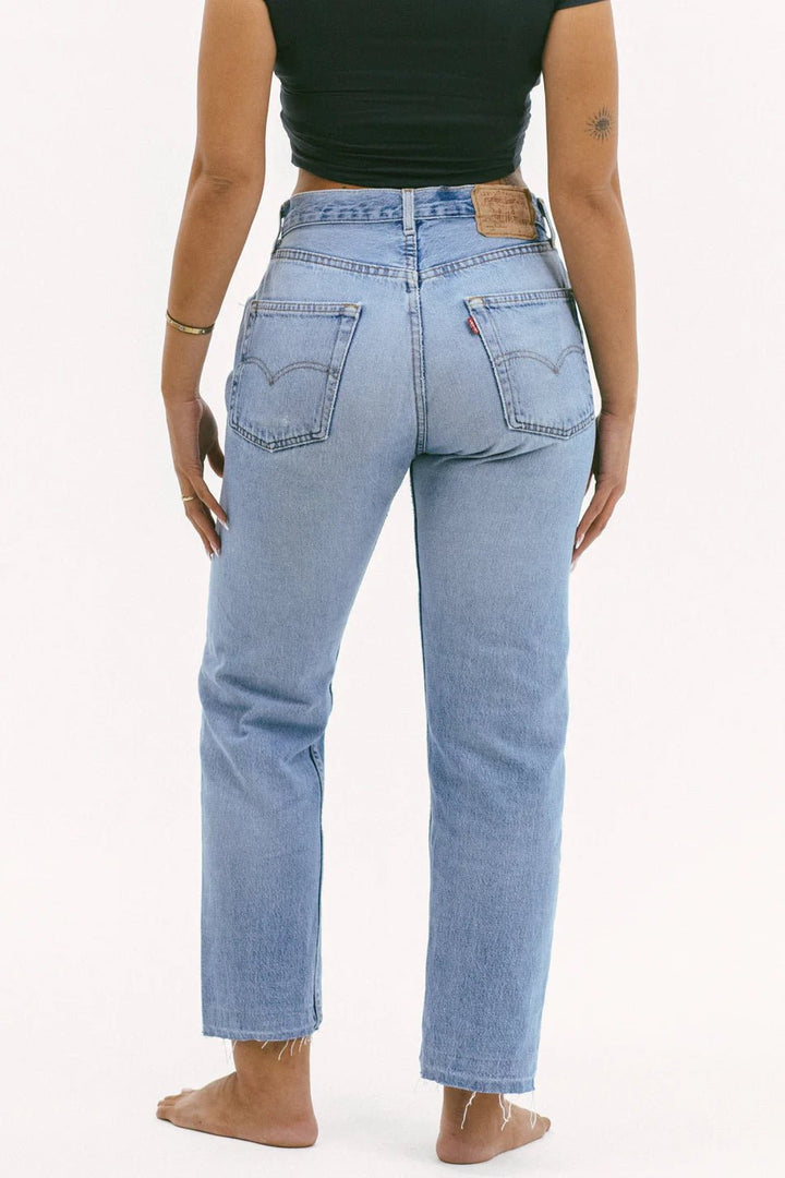 Aligrace - Relaxed Raw Hem Vintage Jean Light Medium Wash - Kalifornia Jean Bar