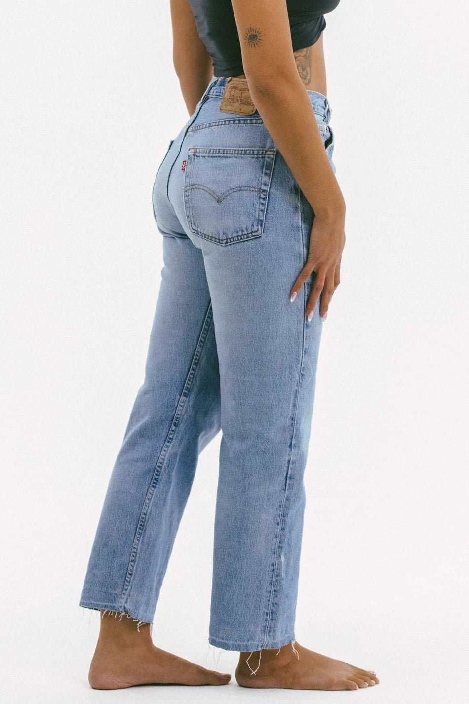Aligrace - Relaxed Raw Hem Vintage Jean Light Medium Wash - Kalifornia Jean Bar