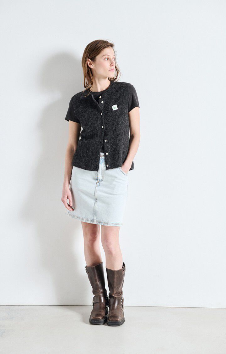 American Vintage - Charcoal Cardigan East Vest - Kalifornia Jean Bar