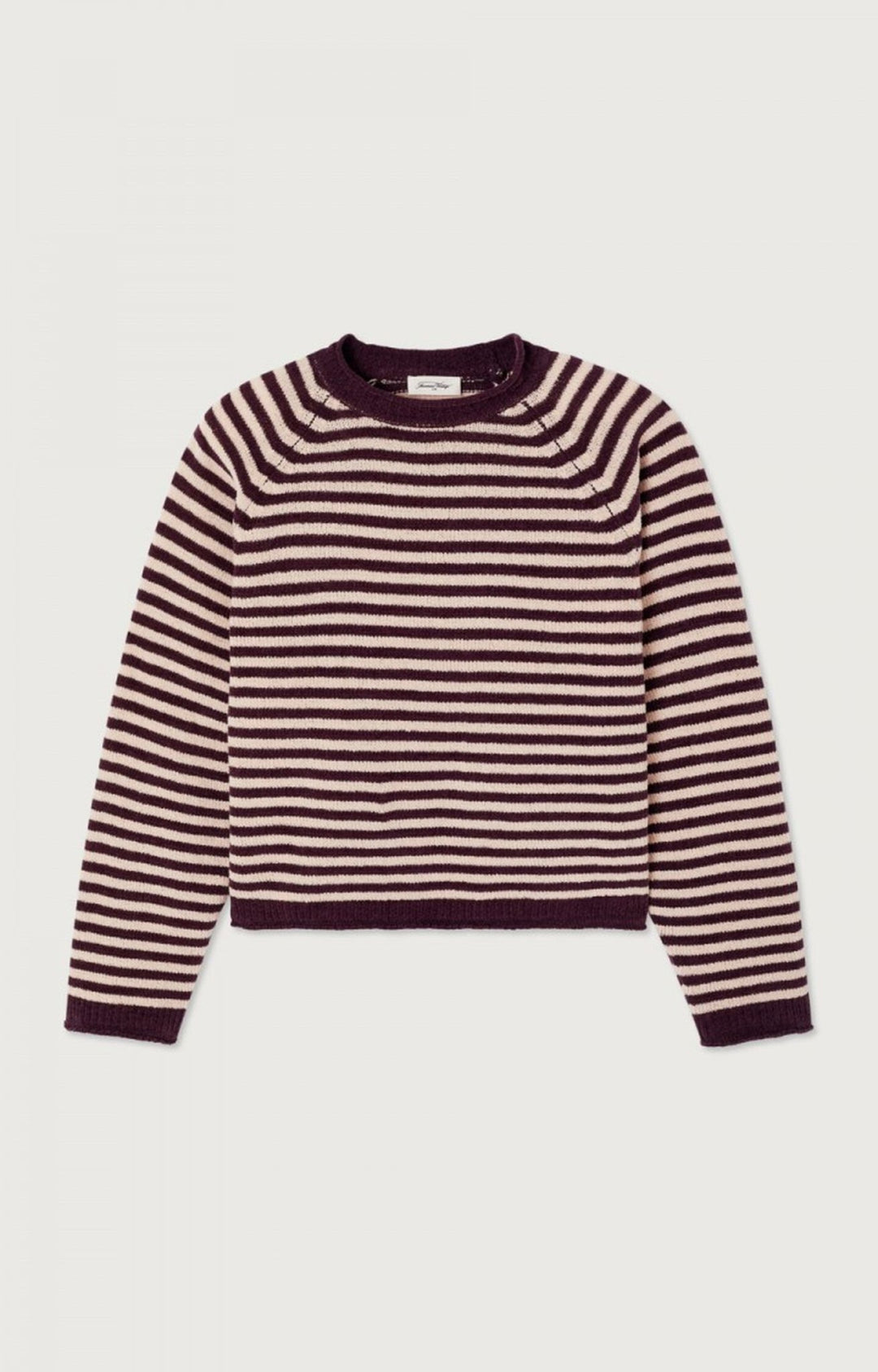 American Vintage - Ekewood Striped Sweater Aubergine and Pale Pink Stripes - Kalifornia Jean Bar