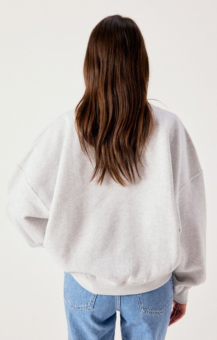 American Vintage - Heather Grey Baptown V-Neck Sweatshirt - Kalifornia Jean Bar