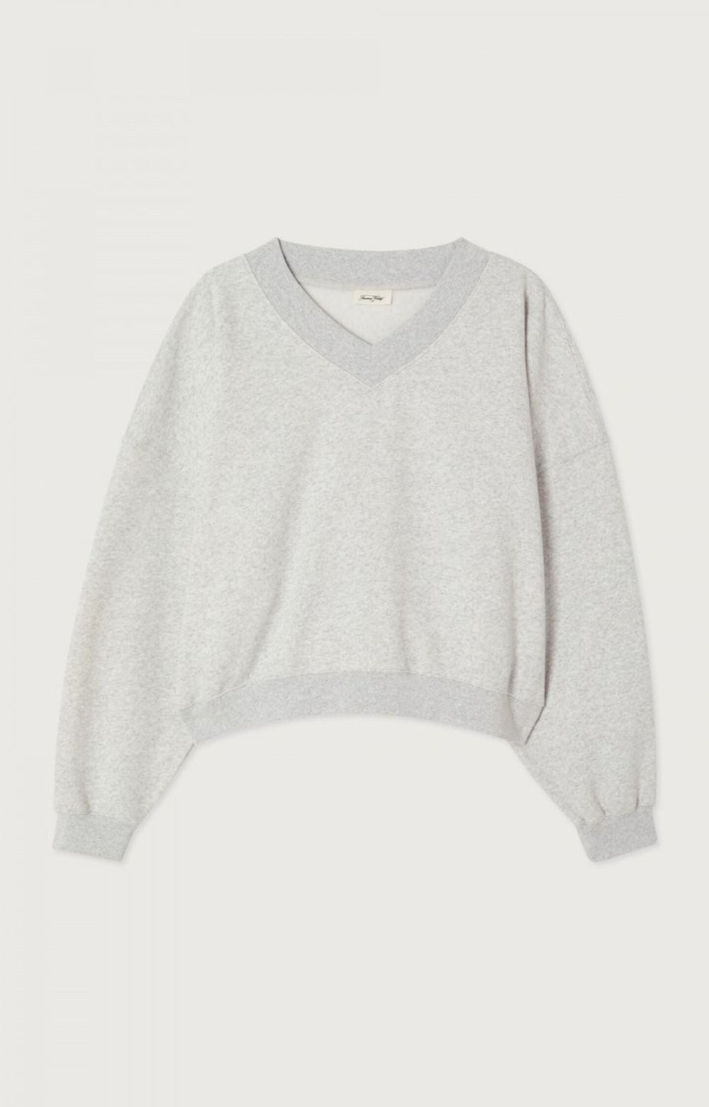 American Vintage - Heather Grey Baptown V-Neck Sweatshirt - Kalifornia Jean Bar