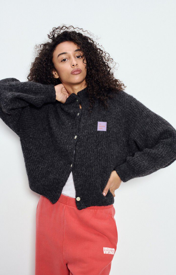 American Vintage - Melange Charcoal Cardigan East Sweater - Kalifornia Jean Bar