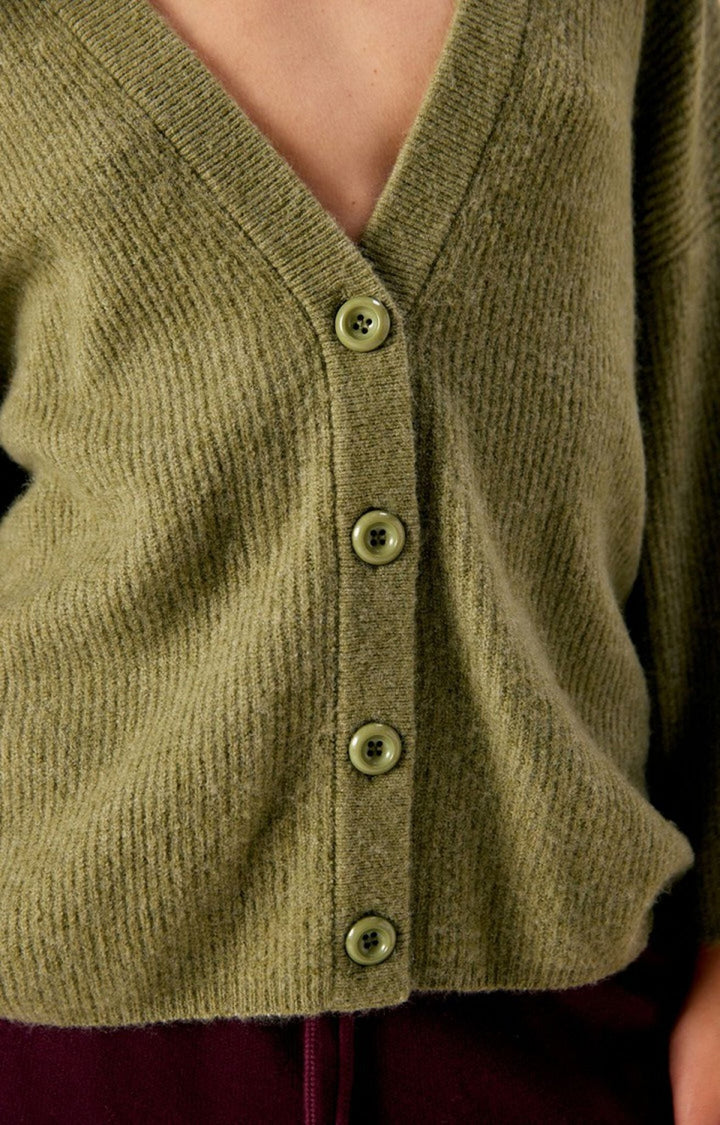 American Vintage Melange Lizard Damsville V-Neck Cardigan - Kalifornia Jean Bar