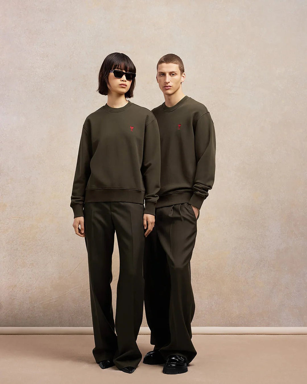 AMI PARIS - Dark Coffee Red Ami De Coeur Sweatshirt - Kalifornia Jean Bar