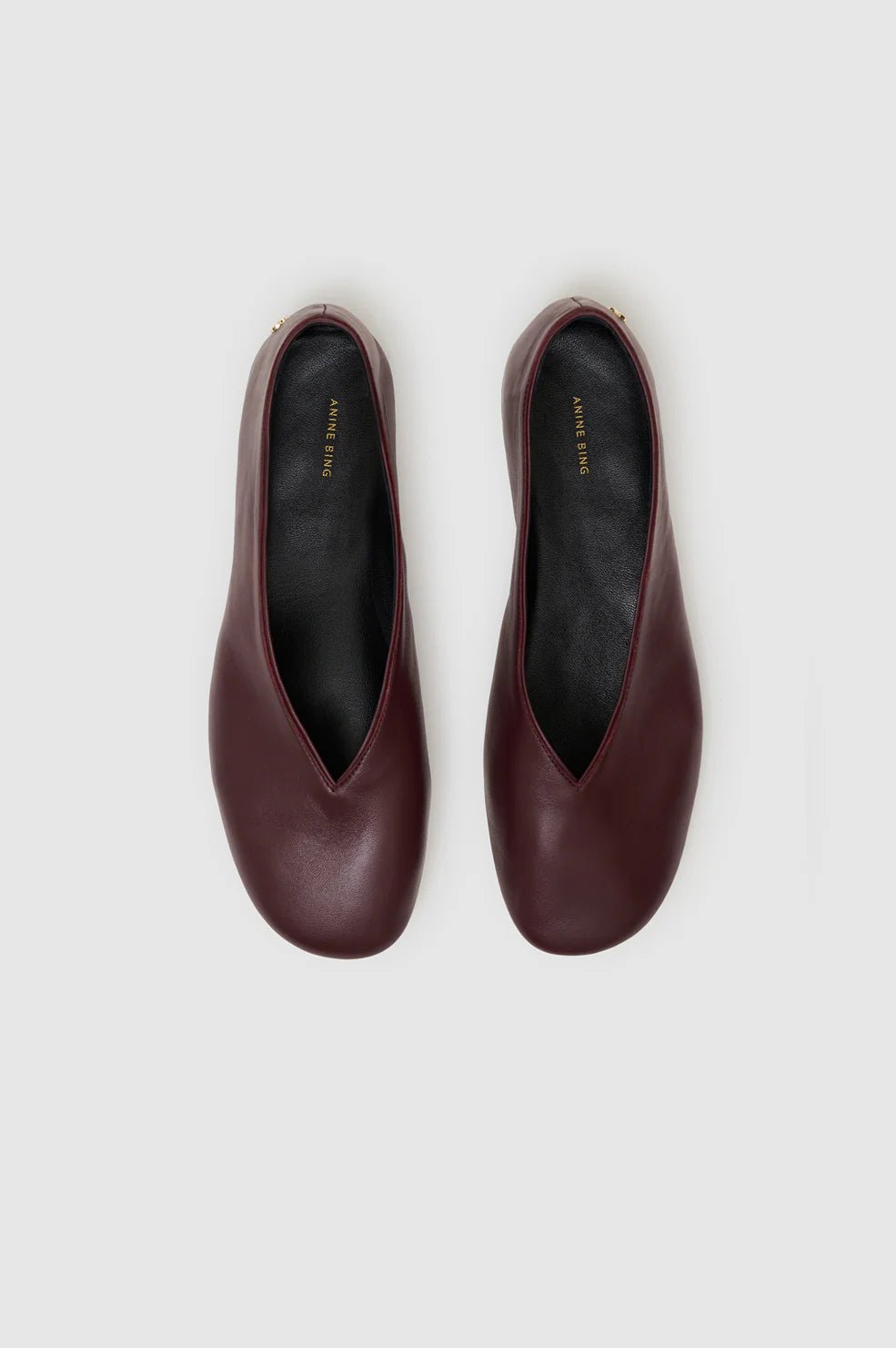 Anine Bing - Ana Flat in Fig Smooth Leather - Kalifornia Jean Bar