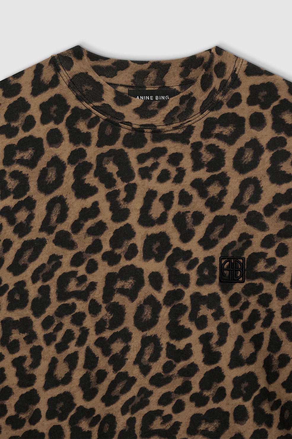 Anine Bing - Avi Tee Black and Brown Leopard - Kalifornia Jean Bar