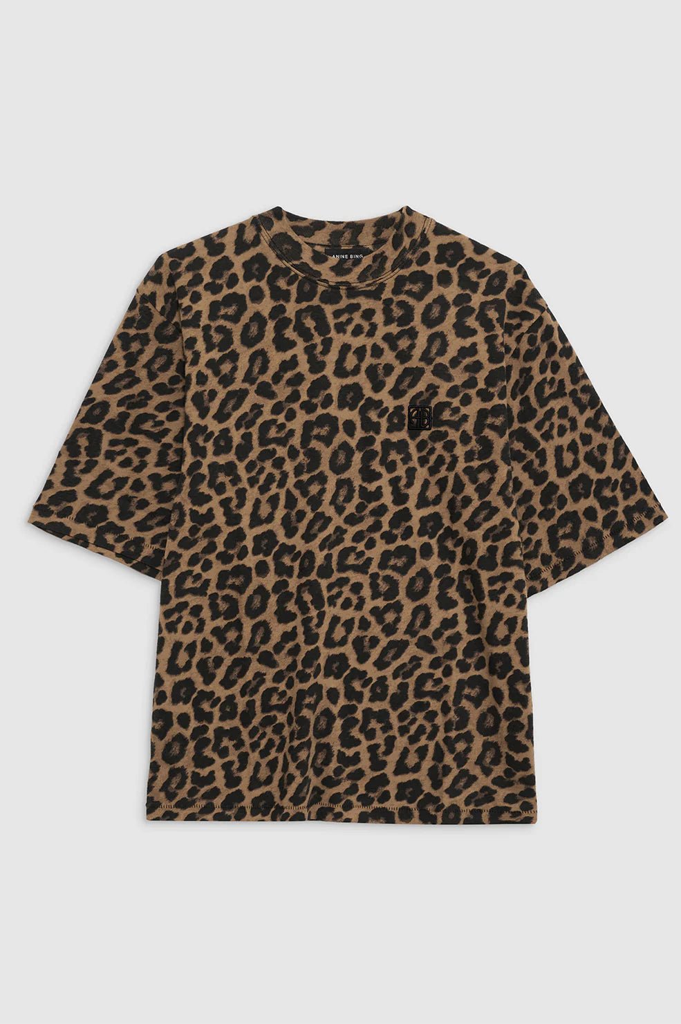 Anine Bing - Avi Tee Black and Brown Leopard - Kalifornia Jean Bar