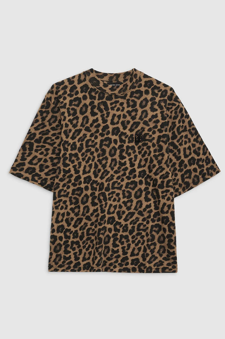 Anine Bing - Avi Tee Black and Brown Leopard - Kalifornia Jean Bar