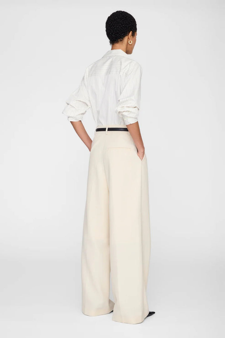 Anine Bing - Essie Cropped Shirt Cream Pinstripe - Kalifornia Jean Bar