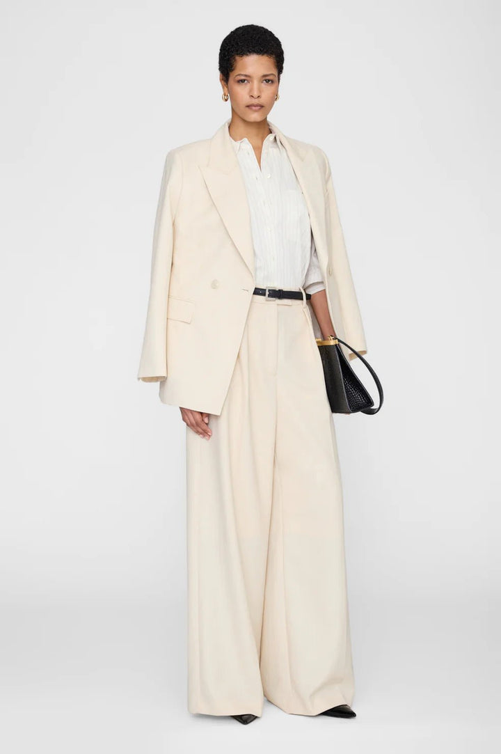 Anine Bing - Essie Cropped Shirt Cream Pinstripe - Kalifornia Jean Bar