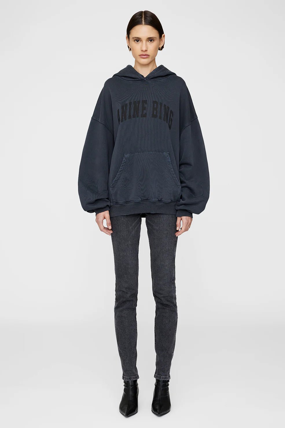 Anine Bing - Harvey Sweatshirt in Dark Washed Black - Kalifornia Jean Bar