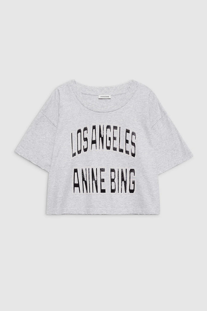 Anine Bing - Jonny Cropped Tee in Grey - Kalifornia Jean Bar