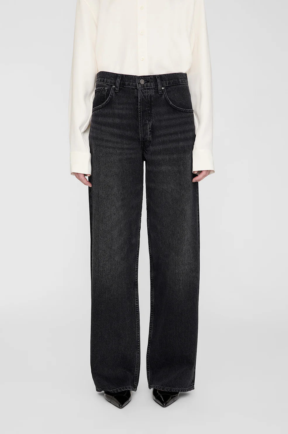 Anine Bing - Manon Wide Jean in Dark Stone Grey - Kalifornia Jean Bar