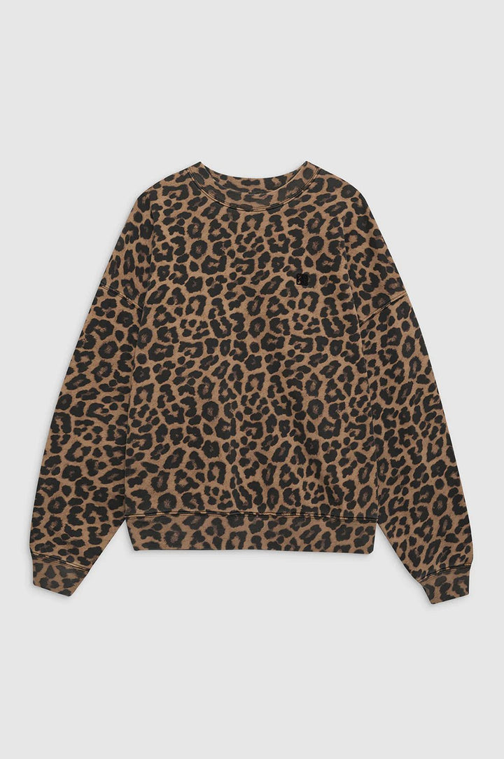 Anine Bing - Miles Sweatshirt in Black Brown Leopard - Kalifornia Jean Bar