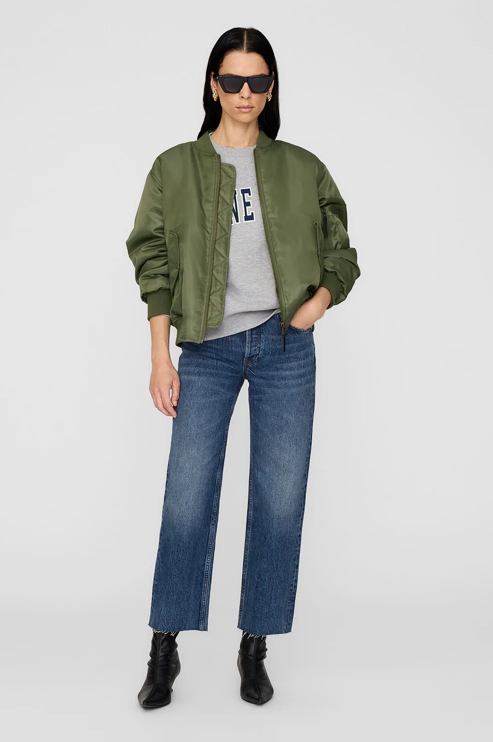 Anine Bing - Spencer Sweatshirt in Heather Grey - Kalifornia Jean Bar