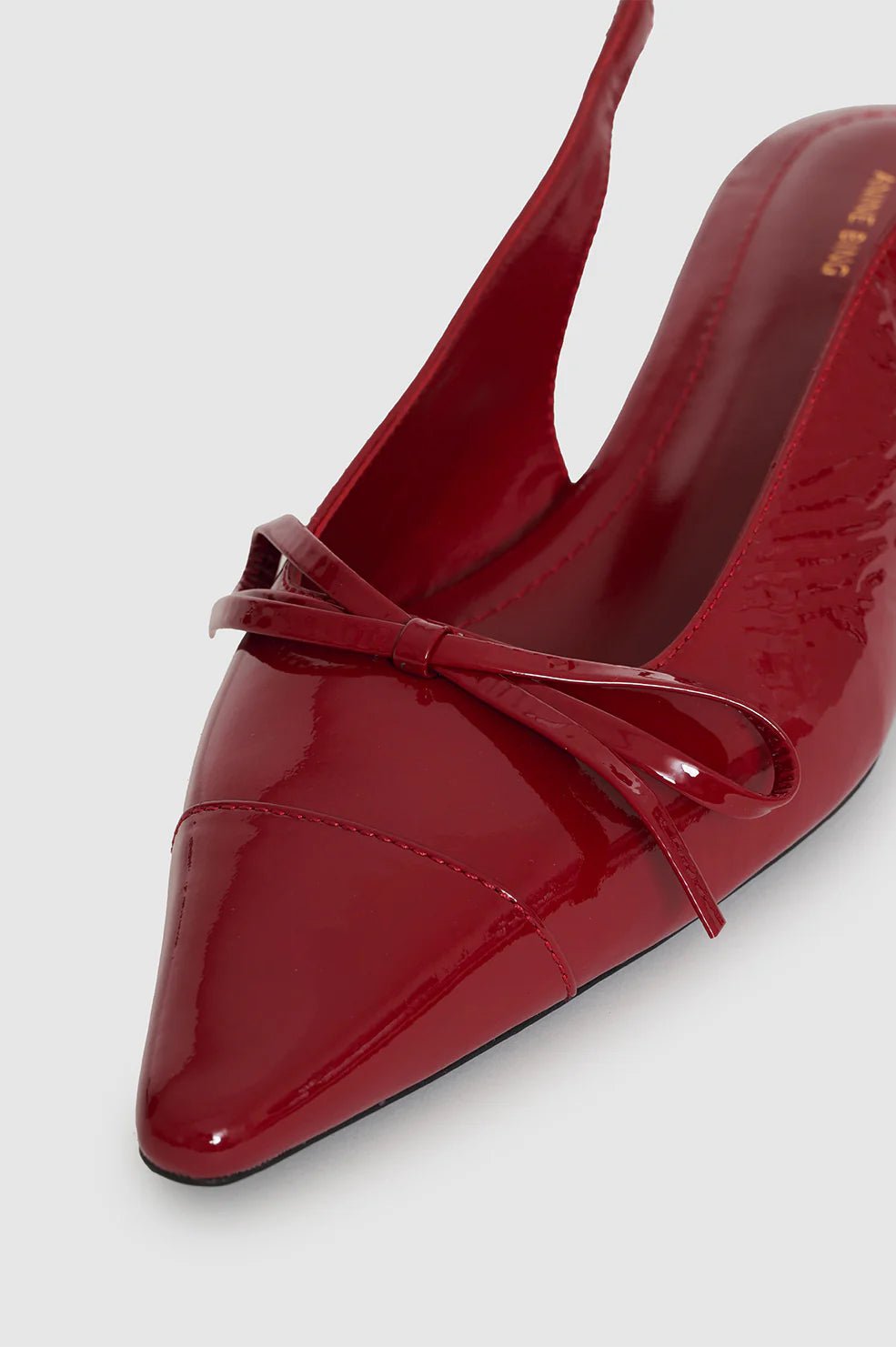 Anine Bing - Zoey Slingback Heels in Red Crinkled Patent - Kalifornia Jean Bar