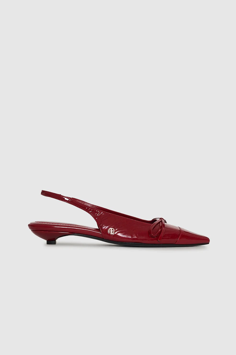 Anine Bing - Zoey Slingback Heels in Red Crinkled Patent - Kalifornia Jean Bar