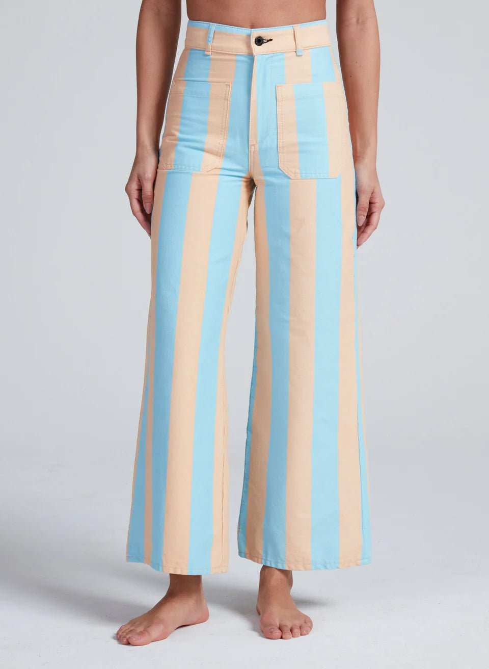 Askk NY - Cropped Sailor Pant in Palm Stripe - Kalifornia Jean Bar