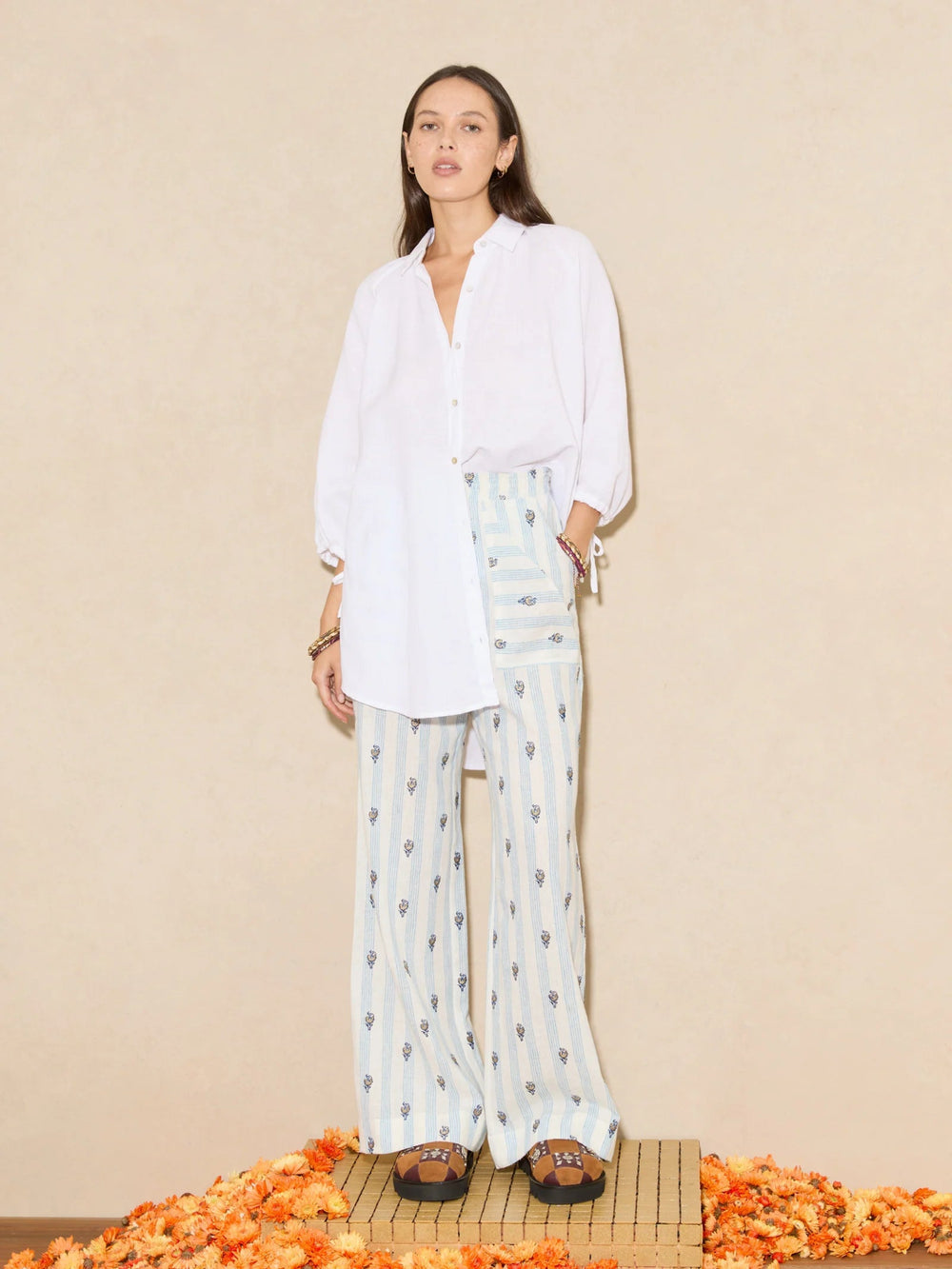 Boteh - La Ponche Shirt in White - Kalifornia Jean Bar