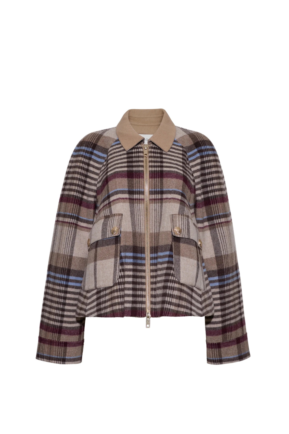 Cara Cara - Andrew Jacket Pima Plaid Tan - Kalifornia Jean Bar