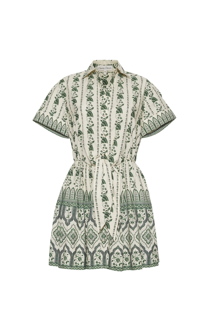 Cara Cara - Asbury Mini Dress Vining Flora Green - Kalifornia Jean Bar