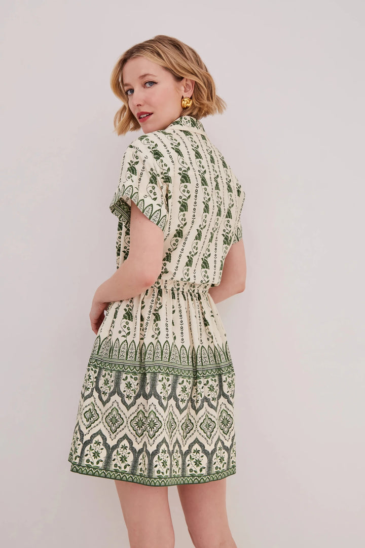 Cara Cara - Asbury Mini Dress Vining Flora Green - Kalifornia Jean Bar