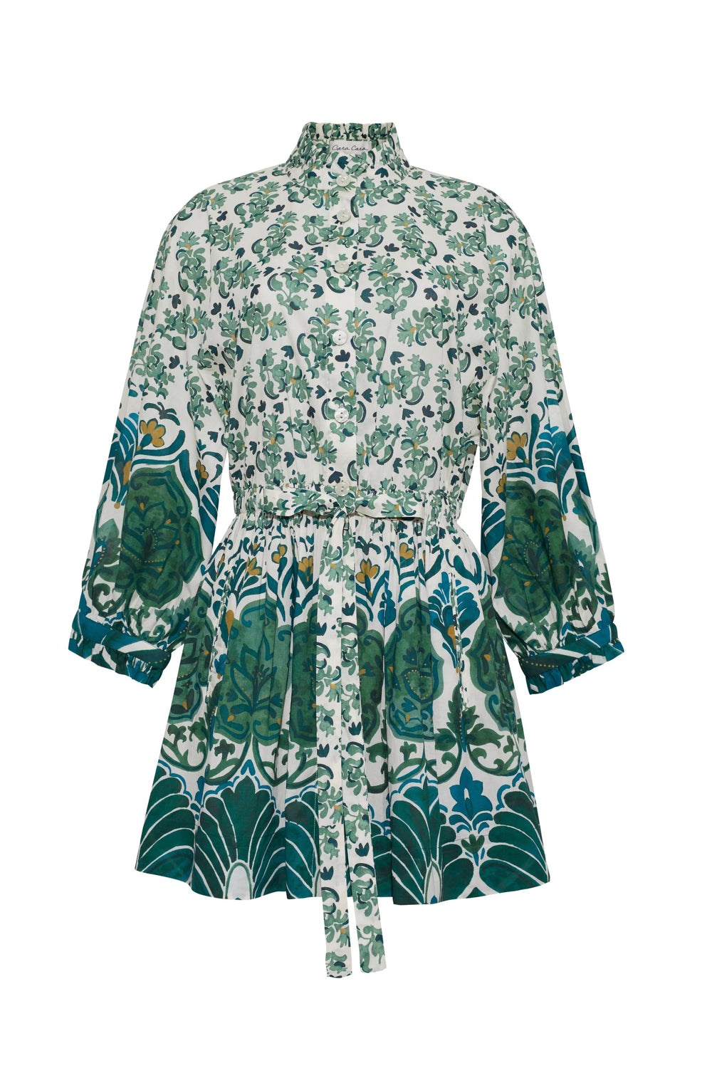Cara Cara - Beatrice Mini Dress Samara Green - Kalifornia Jean Bar