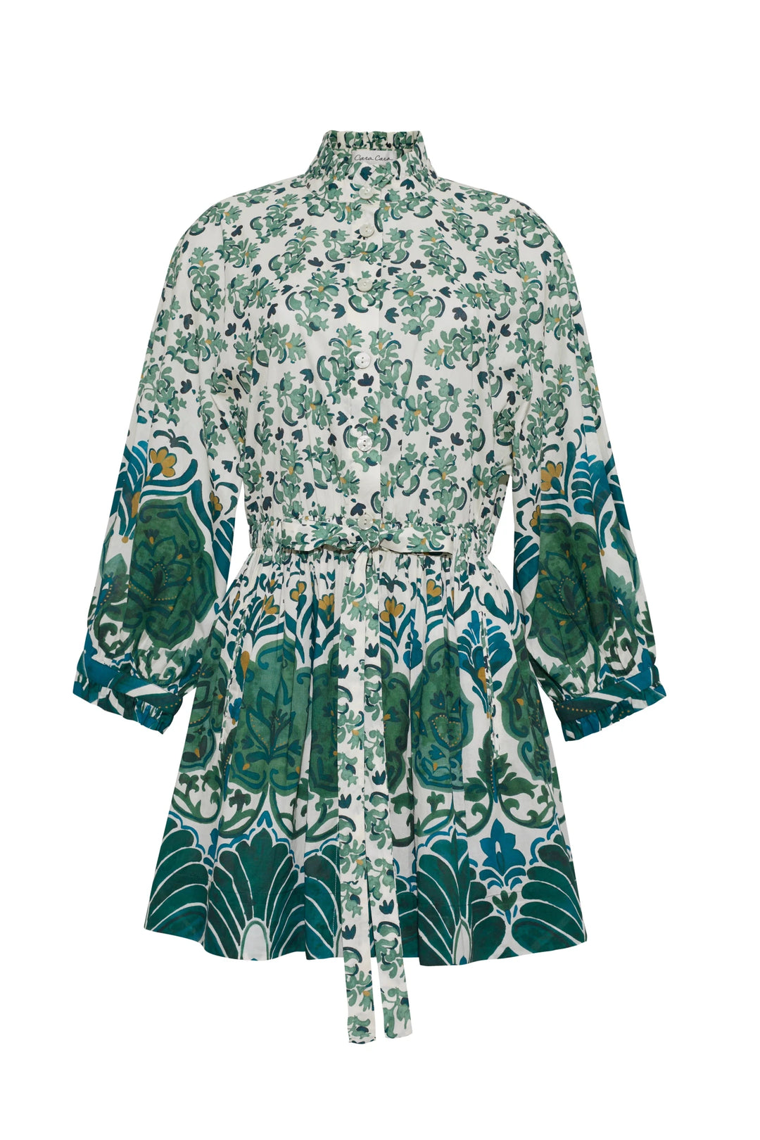 Cara Cara - Beatrice Mini Dress Samara Green - Kalifornia Jean Bar