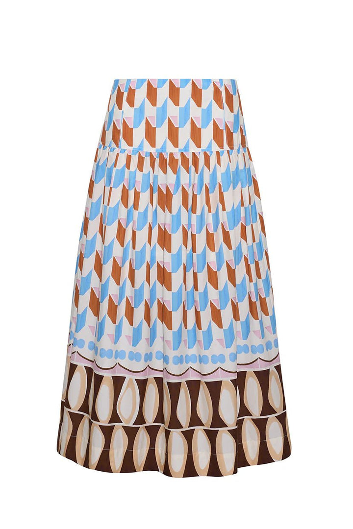 Cara Cara - Diya Skirt Talavera Tile Ivory - Kalifornia Jean Bar