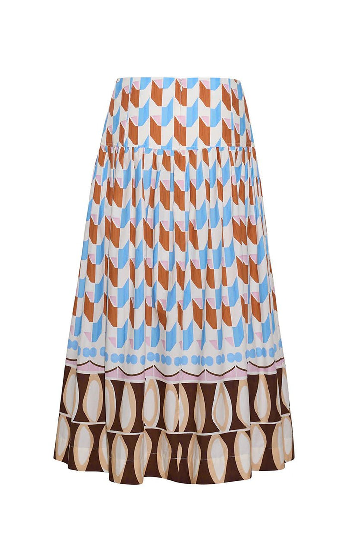 Cara Cara - Diya Skirt Talavera Tile Ivory - Kalifornia Jean Bar