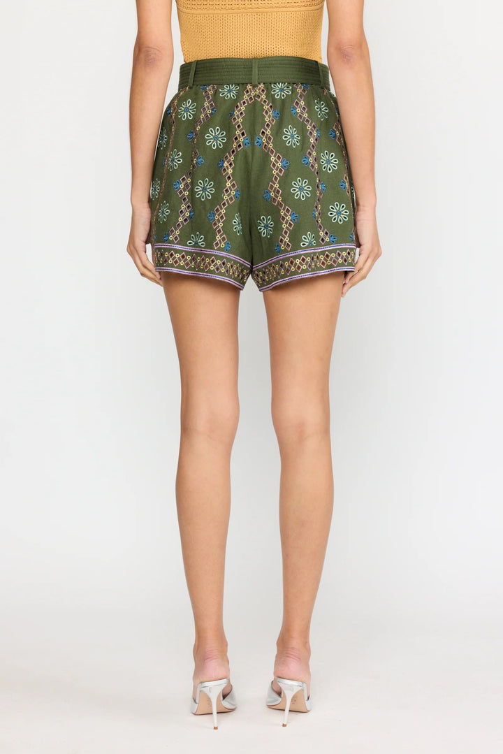 Christy Lynn - Bennet Short in Capri Olive - Kalifornia Jean Bar