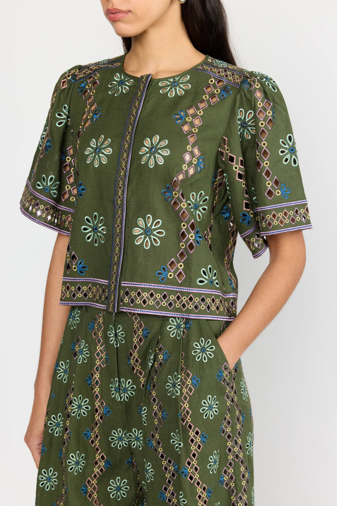 Christy Lynn - Ray Top in Capri Olive - Kalifornia Jean Bar