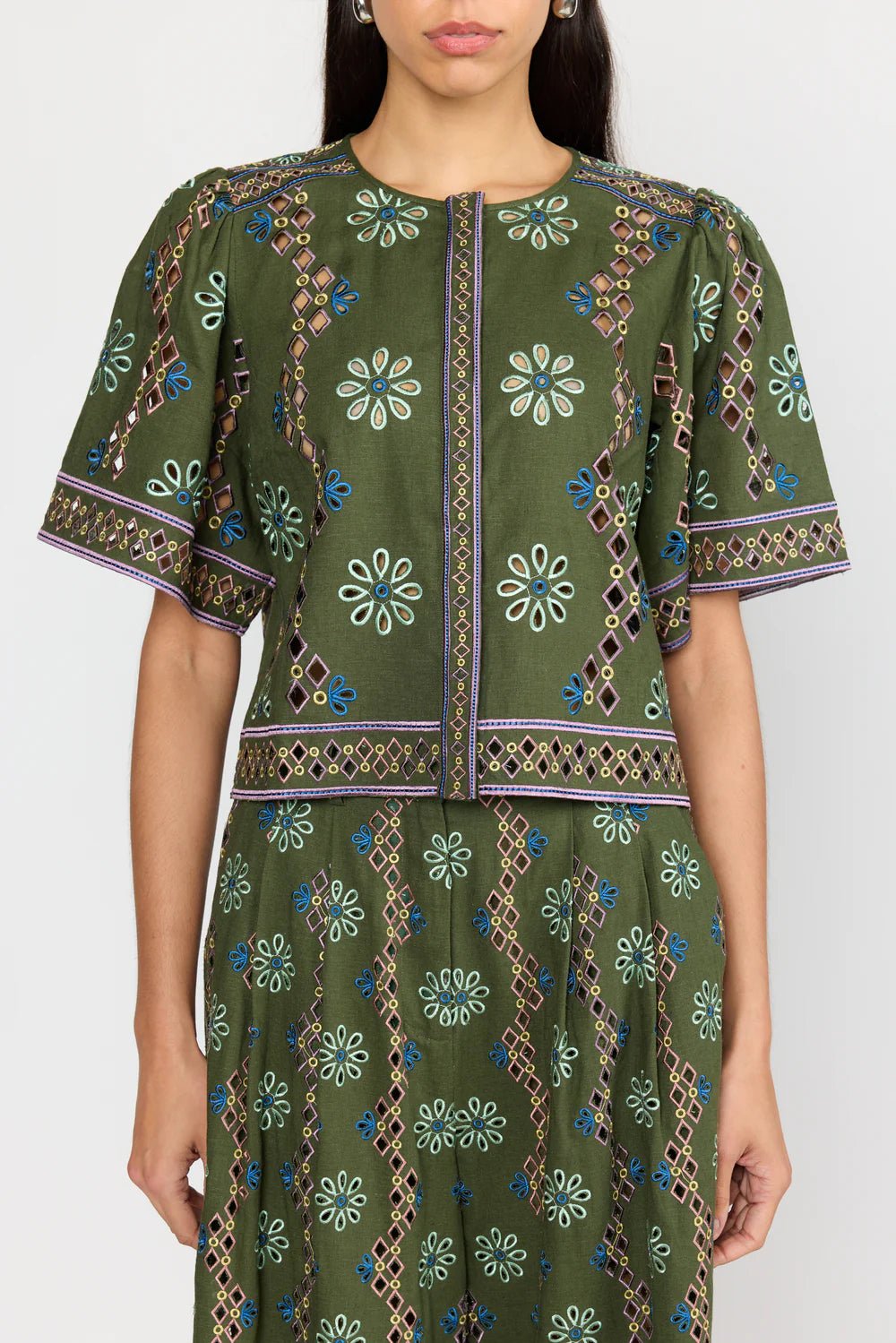 Christy Lynn - Ray Top in Capri Olive - Kalifornia Jean Bar