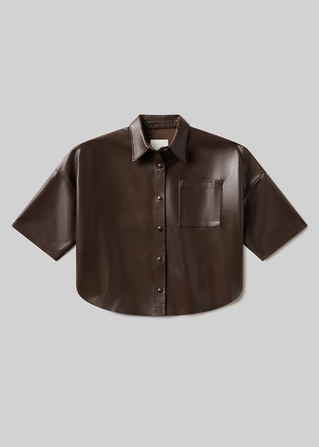 Citizens of Humanity - Frances Chocolate Cropped Cape Leather Button-Up - Kalifornia Jean Bar