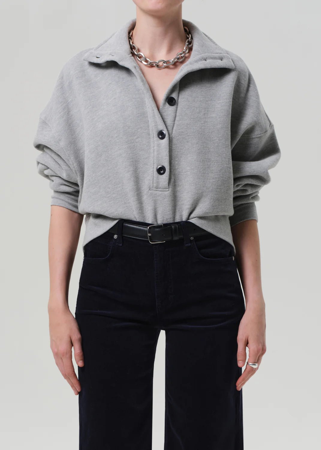 Citizens of Humanity - Mirelle Funnel Neck in Heather Grey - Kalifornia Jean Bar