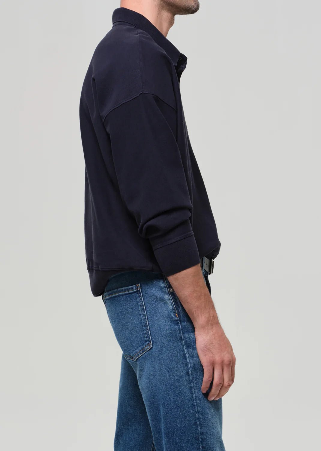 Citizens of Humanity - Rugby Polo Navy French Terry - Kalifornia Jean Bar
