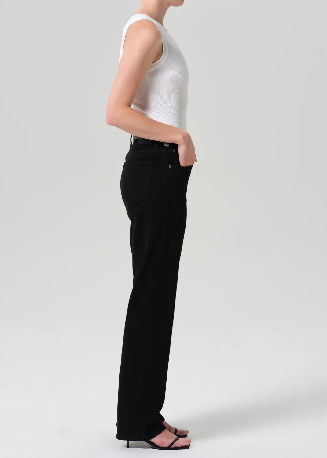 Citizens of Humanity - Starless Black Palma Straight Long Cut Clean Hem - Kalifornia Jean Bar