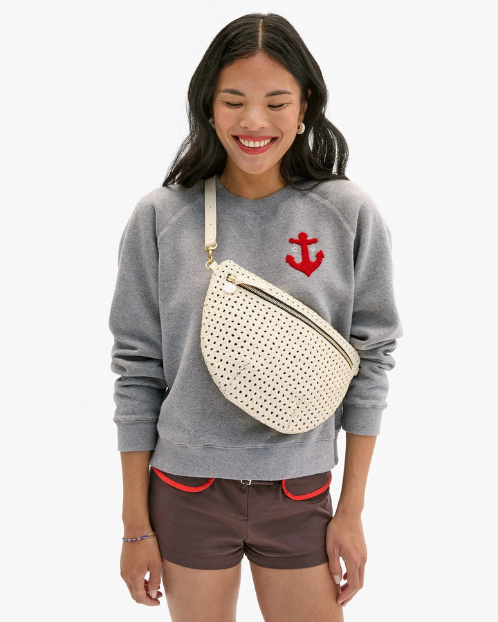 Clare V. - Anchor Le Court Sweatshirt Grey Melange - Kalifornia Jean Bar