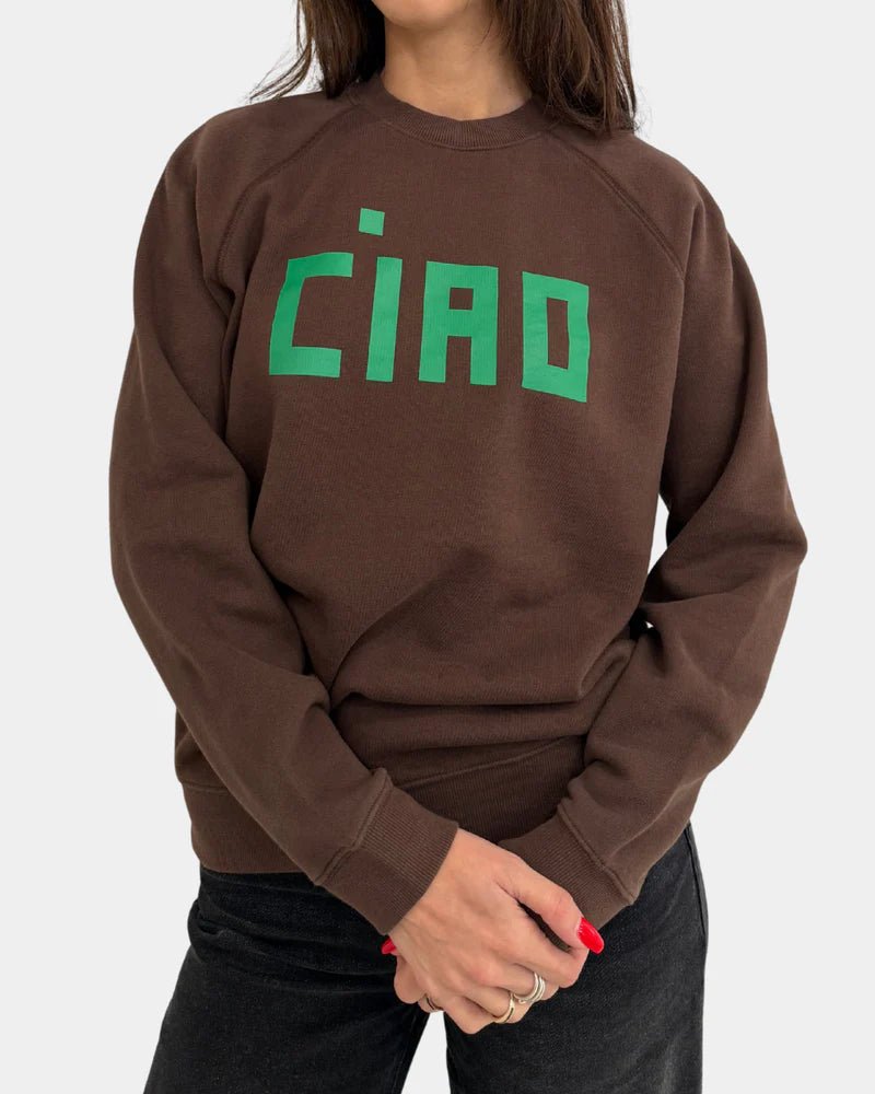 Clare V. - Ciao Block Oversized Sweatshirt Chocolate - Kalifornia Jean Bar