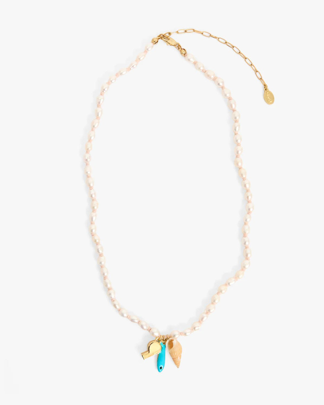 Clare V. - Freshwater Pearl Charm Necklace Multicolor - Kalifornia Jean Bar