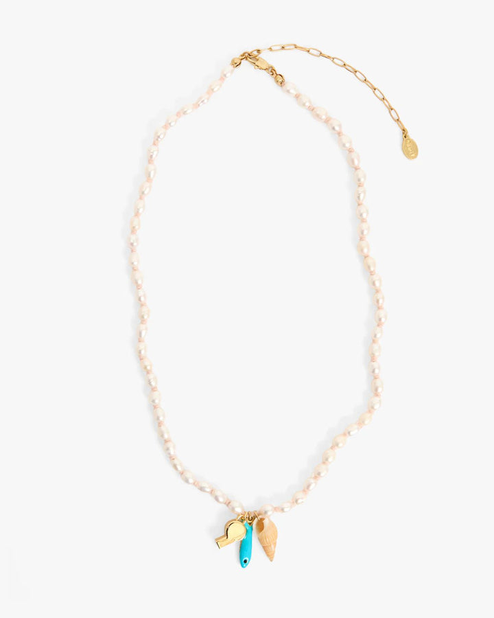 Clare V. - Freshwater Pearl Charm Necklace Multicolor - Kalifornia Jean Bar