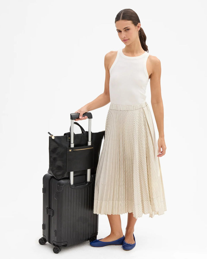 Clare V. - Le Zip Sac Black Rustique w/ Travel Pocket Bag - Kalifornia Jean Bar