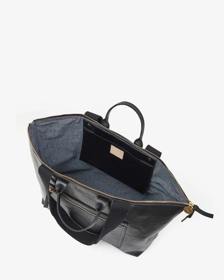 Clare V. - Le Zip Sac Black Rustique w/ Travel Pocket Bag - Kalifornia Jean Bar