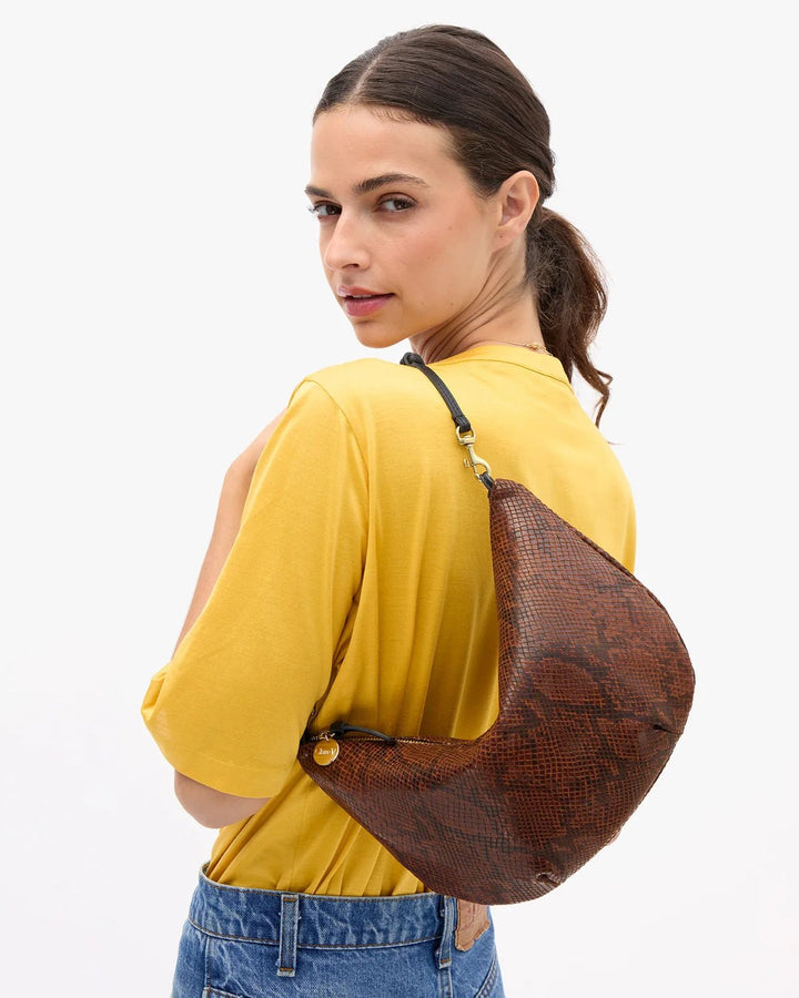 Clare V. - Lune Bag in Auburn Python - Kalifornia Jean Bar